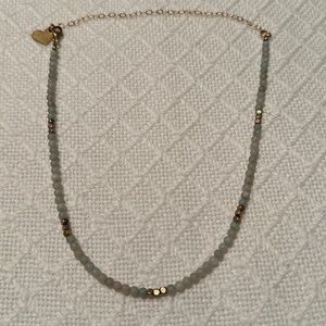 Blue-Gray and Gold Choker Necklace